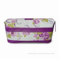 Toiletry Bag in Printed PVC with Press Button Closure on Sides, Measures 23 x 13 x 14cm